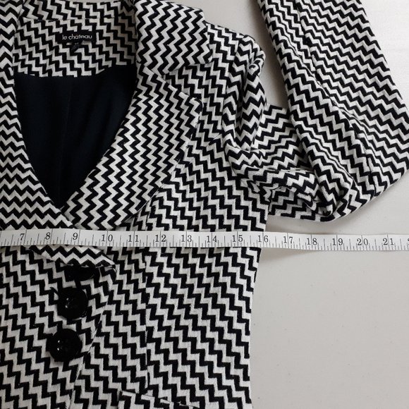 Le Chateau Black White Zig-zag Pattern Blazer - Picture 6 of 15